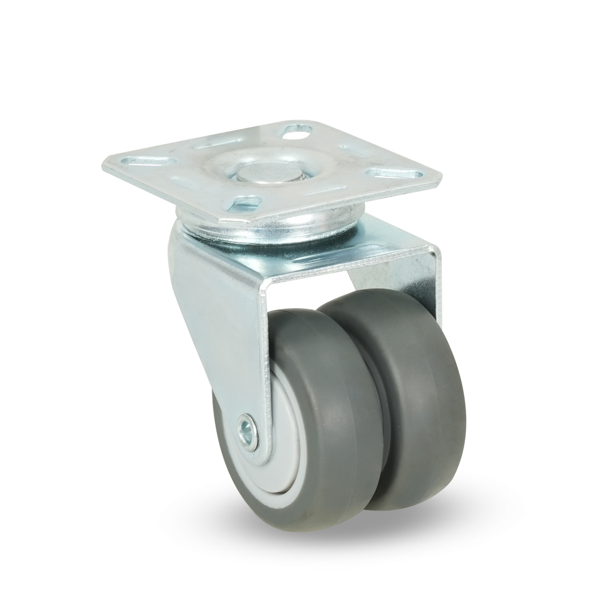 Klutch 2in. Dual-Wheel Swivel Caster, 200-Lb. Capacity
